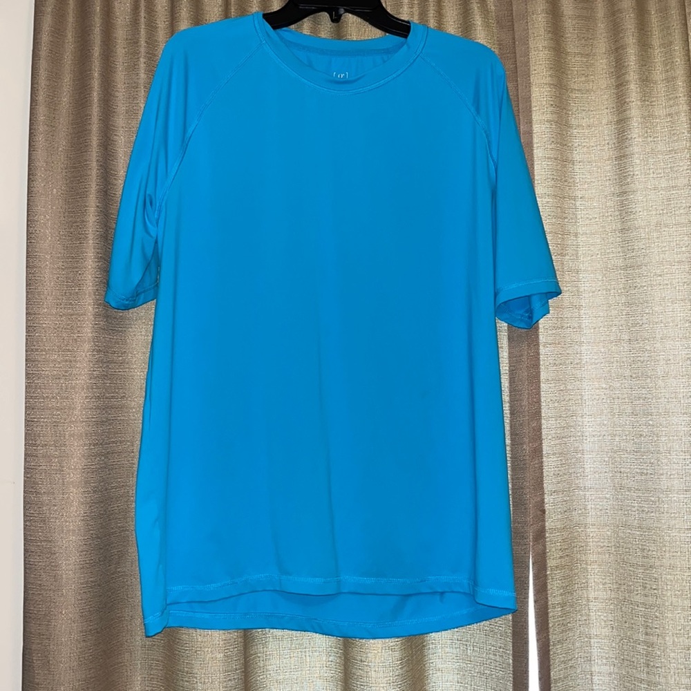 George Mens Large 42/44 Blue Short Sleeve Swim Rash Guard - Picture 6 of 12